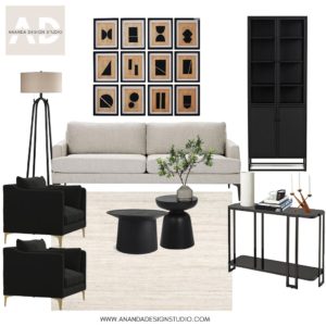 Black & Cream Modern Living Room